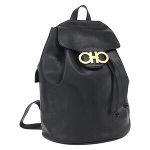 Salvatore Ferragamo Vala Backpack Leather Silver Auth BA8422 display picture 1